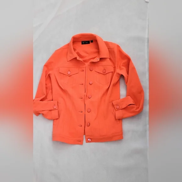 NWOT! DG2 Elevate Bright Orange Fitted Stretch Women's Jacket Size XS - Picture 5 of 11